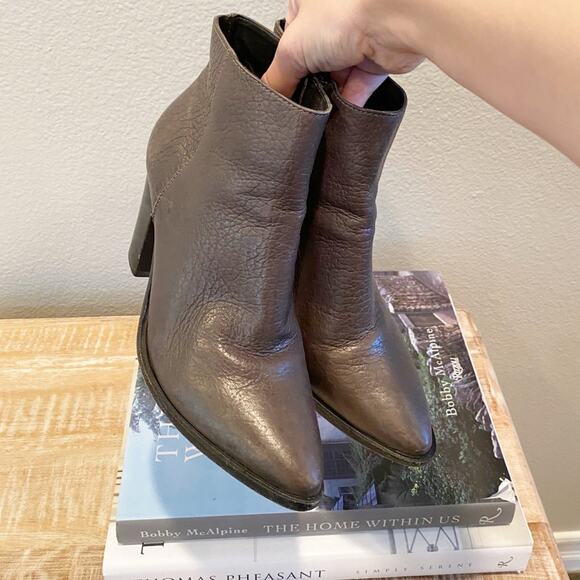 All saints Pebbled Leather Pointed Booties 36.5 - Picture 1 of 10